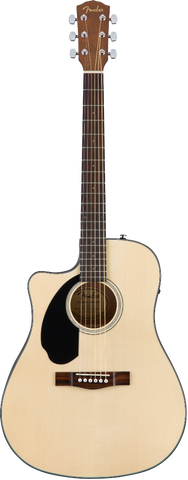 Fender CD-60SCE Dreadnought Cutaway Acoustic-Electric - Natural (Left Handed)