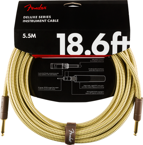 Fender Deluxe Series 18.6’ Instrument Cable - Tweed