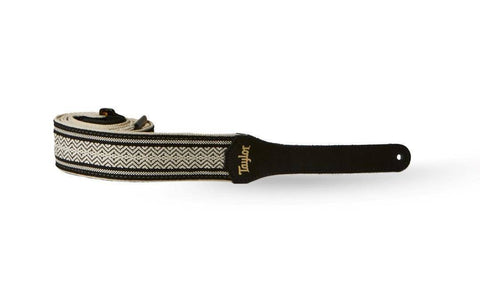 Taylor Guitar Strap, Academy Jacquard Cotton 2'' - White/Black (400420)