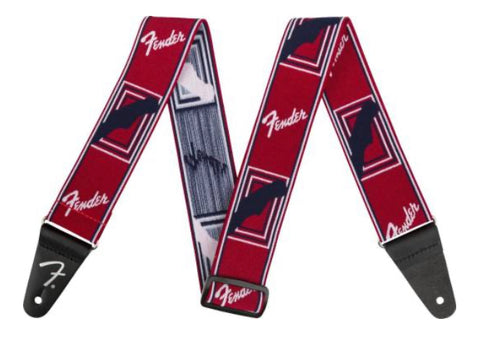 Fender 2" WeighLess Monogrammed Strap - Red/White/Black