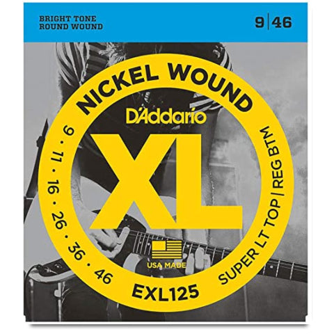 D'Addario EXL125 Nickel Wound Electric Strings, Super LT Top / Reg BTM