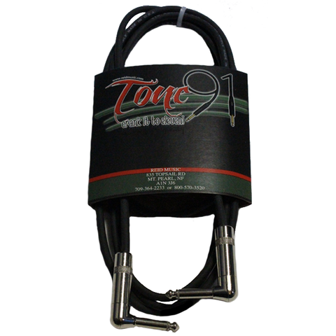 Tone91 (H18-10RR) 18 Gauge Commercial Speaker Cables, 90° Jacks, 10 Foot