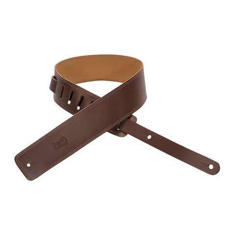 Levy's 2.5" Leather Guitar Strap with Suede Backing, Brown (L-DM1-BRN)