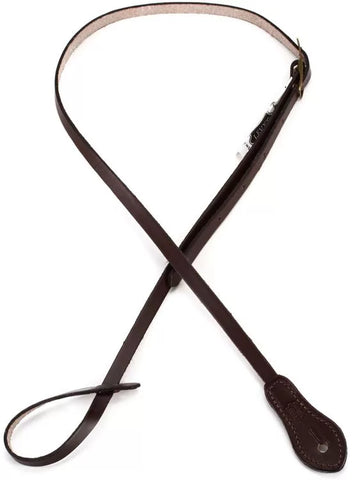 Levy's M19DX Veg-Tan Leather Guitar Strap - Dark Brown
