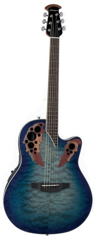 Ovation CE48P-RG Celebrity Elite Exotic Super Shallow Acoustic/Electric - Caribbean Blue/Natural Burst