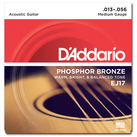 D'Addario EJ17 Phosphor Bronze Acoustic Strings, Medium