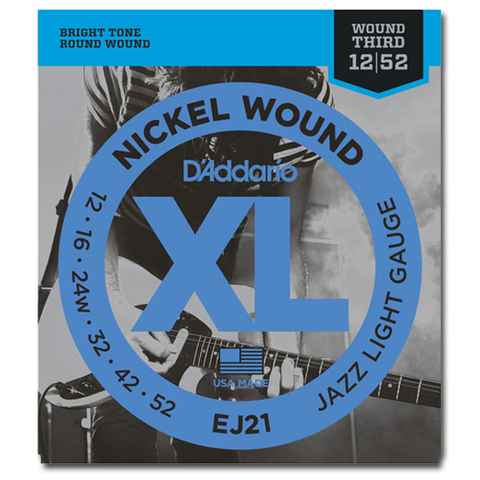 D'Addario EJ21 XL Nickel Jazz Electric Guitar Strings, Jazz Light