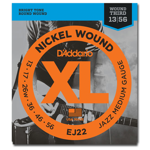 D'Addario EJ22 Nickel Jazz Electric Guitar Strings, Jazz Medium