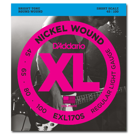 Electric - D'Addario EXL170S XL Nickel Round Wound Short Scale Bass Strings, Regular Light