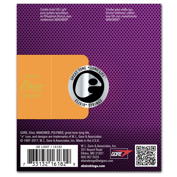 Elixir Strings 16182 Nanoweb Phosphor Bronze HD Acoustic Guitar String Reid Music Limited