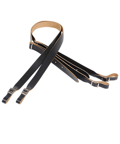 Levy's 1" Single Accordion Leather Strap, Black (L-M18-BLK)