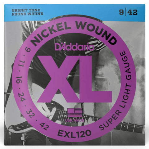 D'Addario EXL120 Nickel Electric Guitar Strings, Super Light