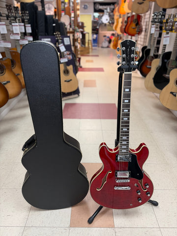 "PREVIOUSLY ROCKED" - Larry Carlton H7 Electric Guitar, See Through Red w/Hardshell Case