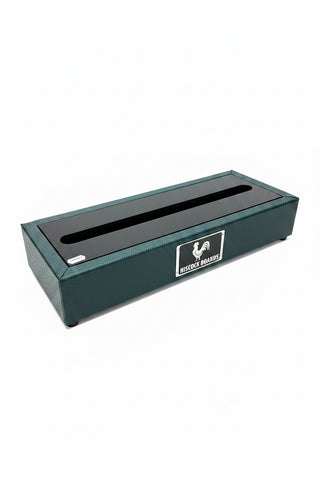 Hiscock Boards - 16x6.5" Compact Angled Pedalboard - Green Tolex