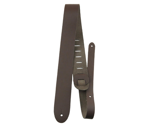 Perri's  2.5″ Brown Basic Leather Guitar Strap