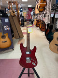 "PREVIOUSLY ROCKED" - Squier Standard Series Satin Trans Fat Stratocaster - Crimson Transparent