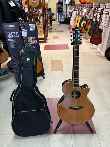 "PREVIOUSLY ROCKED" - Parkwood PW570 Acoustic/Electric Guitar w/ Gig Bag