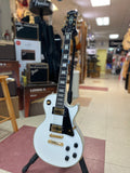 "PREVIOUSLY ROCKED" - Epiphone Les Paul Custom Electric Guitar - Alpine White