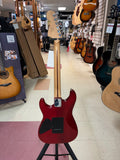 "PREVIOUSLY ROCKED" - Squier Standard Series Satin Trans Fat Stratocaster - Crimson Transparent