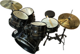 Westbury 400 Series 5-Piece Studio Drum Kit w/ Hardware, Cymbals & Throne, Black Wood Grain