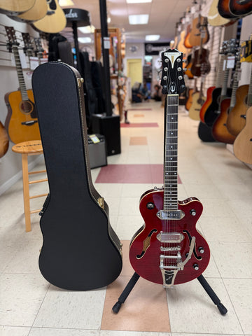 "PREVIOUSLY ROCKED" - Epiphone Wildkat Bigsby Hollowbody Electric Guitar Wine Red w/Hardshell Case