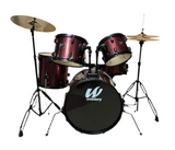 Westbury 400 Series 5-Piece Studio Drum Kit w/ Hardware, Cymbals & Throne, Ruby Red Sparkle