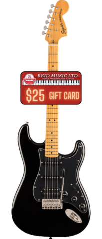 Squier Classic Vibe '70s Stratocaster HSS, Maple Fingerboard - Black w/ $25 Gift Card!