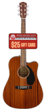 Fender CD-60SCE Dreadnought Cutaway Acoustic-Electric - Mahogany