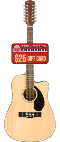 Fender CD-60SCE-12 Dreadnought Cutaway Acoustic-Electric - Natural - 12 String