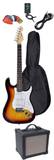 Electric Guitar Package w/ Guitar, Amp, Cable, Bag, Tuner, Strap & Picks - Sunburst