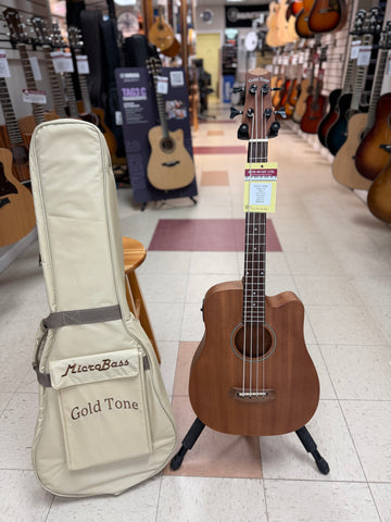 "PREVIOUSLY ROCKED" - M-Bass25 25-Inch Scale Acoustic-Electric MicroBass with Gig Bag