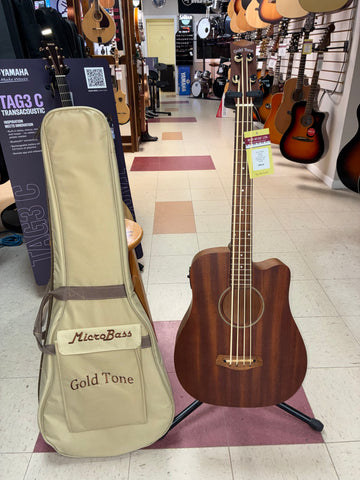 "PREVIOUSLY ROCKED" - Gold Tone M-Bass25 Acoustic/Electric MicroBass w/ Gig Bag
