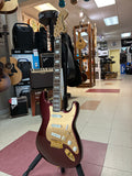 "PREVIOUSLY ROCKED" - Squier 40th Anniversary Stratocaster, Gold Edition - Ruby Red Metallic