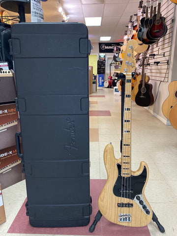 "PREVIOUSLY ROCKED" -Fender American Deluxe Jazz Bass - Natural w/Hardshell Case