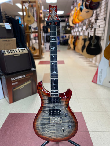 "PREVIOUSLY ROCKED" - PRS Guitars SE Custom 24-08 Quilt Electric Guitar with Gigbag - Charcoal Cherry Burst
