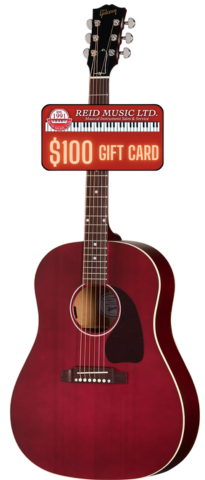 New Model! Gibson J-45 Special Acoustic/Electric Guitar w/ Softshell Case - Satin Wine Red