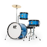 Westbury 3-Piece Junior Drum Set Complete With Throne - Blue Sparkle Finish