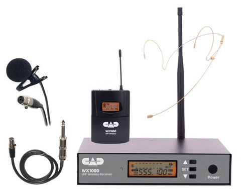 CAD WX1000BP Wireless UHF 3 in One Body Pack System (Lavalier, Headset, or Guitar Cable)