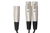 Hosa Y Cable Dual XLR3F to XLR3M - 6 inches