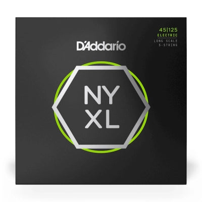 Electric - D'Addario NYXL45125 5-String Bass Set, Long Scale, Light Top / Med Bottom