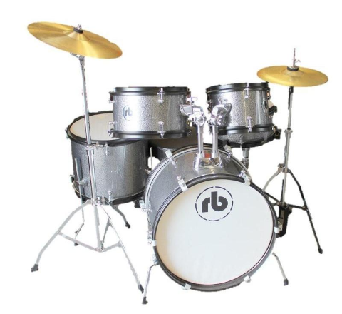 RB JR-5 - 5 Piece Junior Drum Set - Sparkle Grey