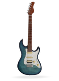 SIRE Larry Carlton S7 Flame Maple, Roasted Maple Fingerboard - Transparent Blue