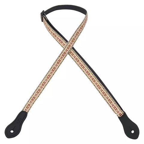 Levy's MJ19 1/2" Jacquard Weave Mandolin/Ukulele Strap - Black/Yellow