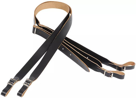 Levy's 1'' Leather Accordion Straps - Black