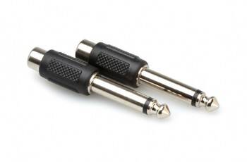 Hosa Adaptors RCA (F) to 1/4'' TS (M) Phone - 2 Pcs