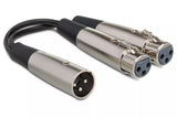 Hosa Y Cable Dual XLR3F to XLR3M - 6 inches