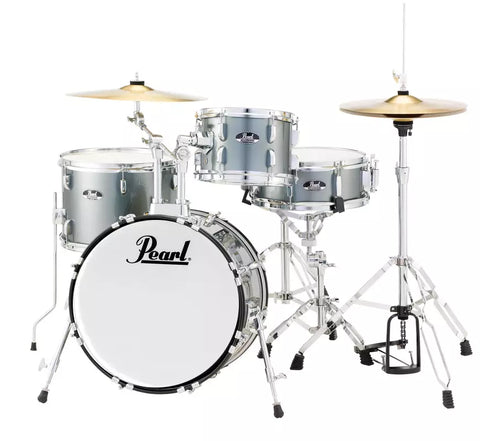 Pearl Roadshow Complete Drumset (18,10,14,SD) with Hardware and Cymbals - Charcoal Metallic