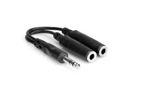 Hosa Y-Cable Straight 1/4'' (M) to Two Straight 1/4'' (F) - 6 inch