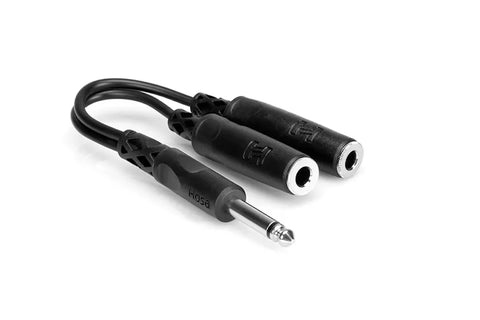 Hosa Y-Cable Mono 1/4'' TS (M) to Dual 1/4'' TSF (F)