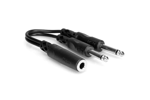 Hosa Y Cable, Mono 1/4'' (F) to Dual Mono 1/4'' (M)
